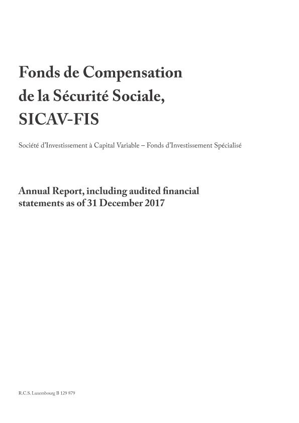 Rapport annuel audité 2017 SICAV