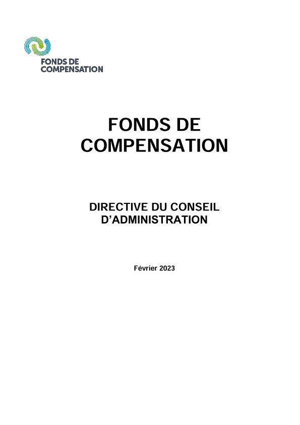 Directive du conseil d'administration du FDC
